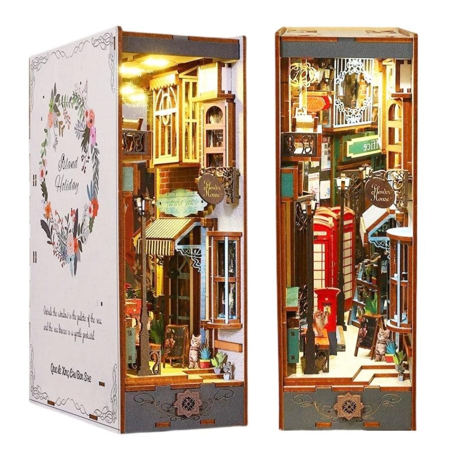 Island Holiday | DIY Wooden Book Nook Kit | Bookshelf Insert Decor