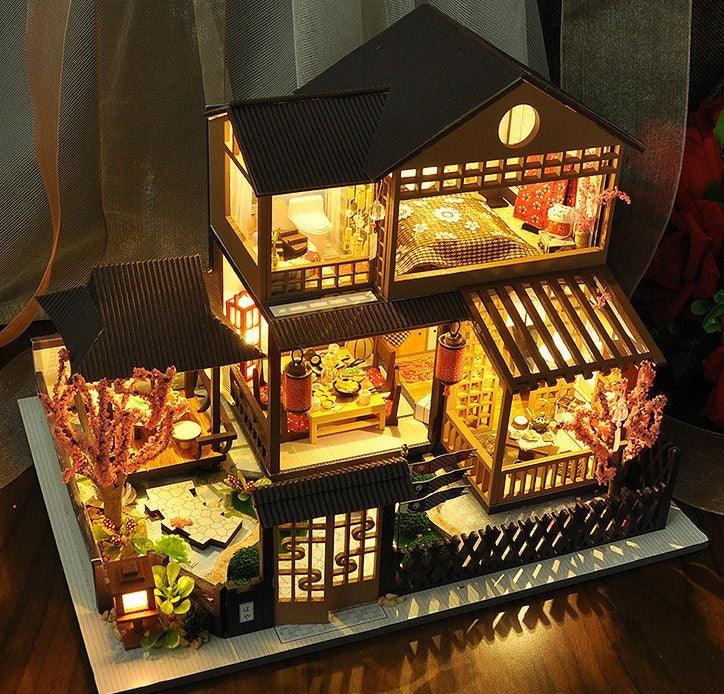 Sakura Courtyard - Japanese House- DIY Miniature Dollhouse Kit