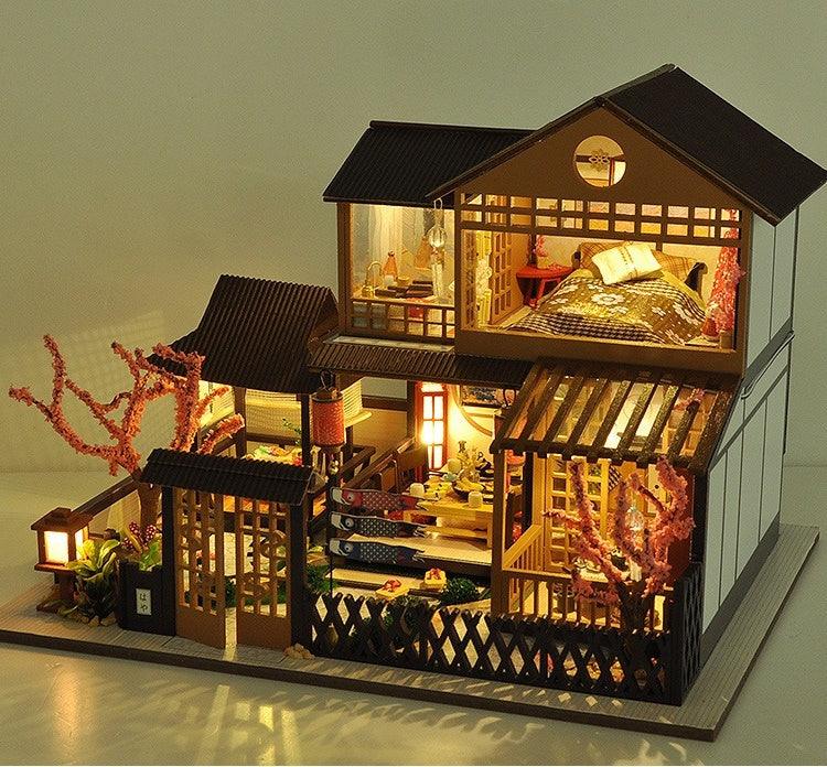 Sakura Courtyard - Japanese House- DIY Miniature Dollhouse Kit