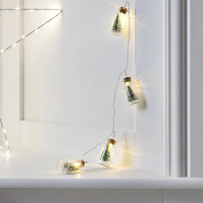LED Christmas Tree Glass Jar String Lights – Battery-Powered Fairy Glow for Festive Decor, Weddings & Parties