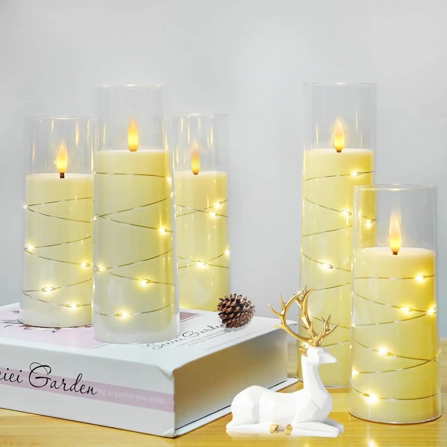 LED Flameless Candles – Battery-Powered Acrylic Lights for Wedding, Halloween & Christmas Décor