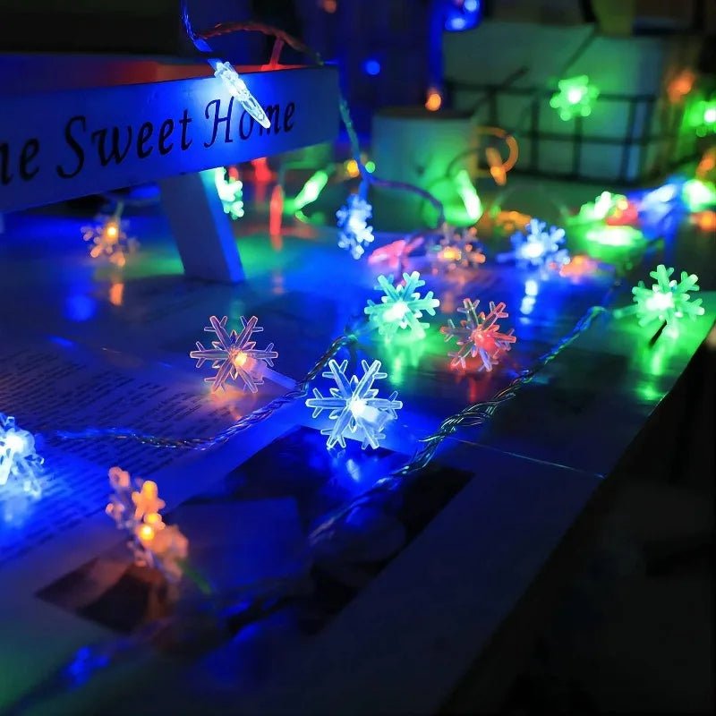 LED Snowflake Lights - String Garland  Christmas Lights