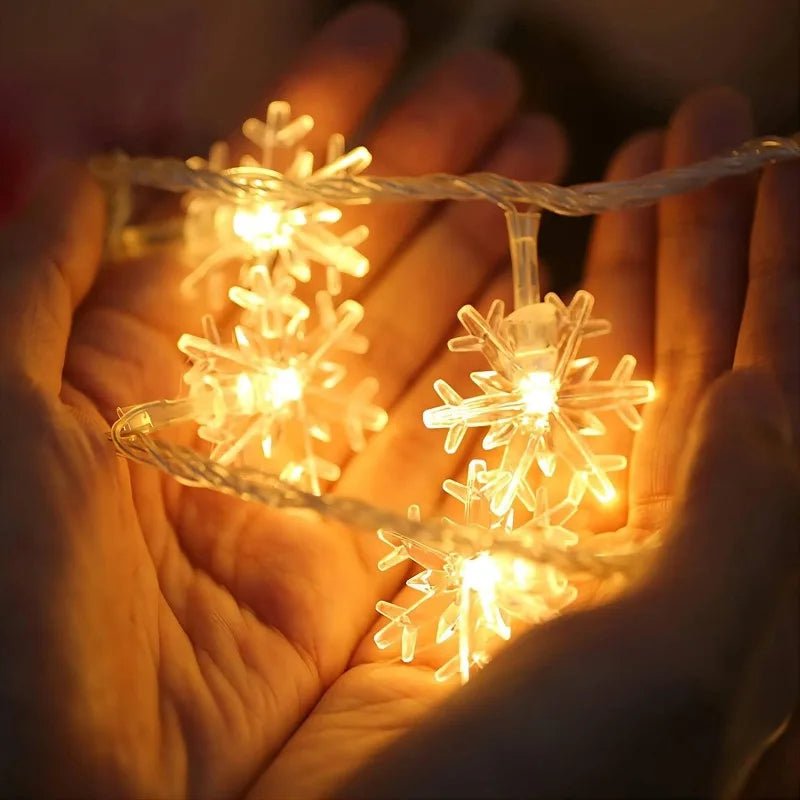LED Snowflake Lights - String Garland  Christmas Lights