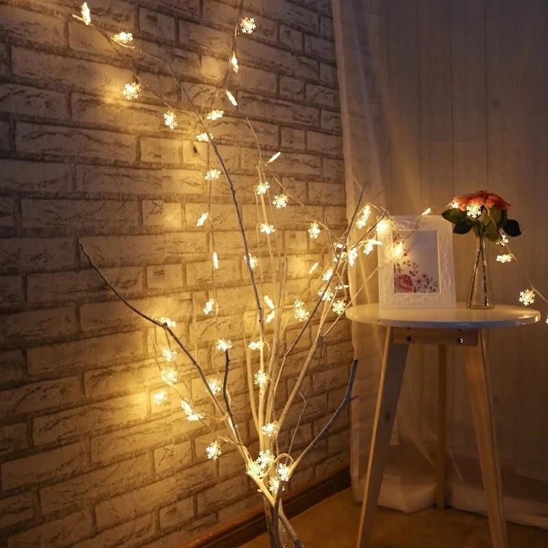LED Snowflake Lights - String Garland  Christmas Lights