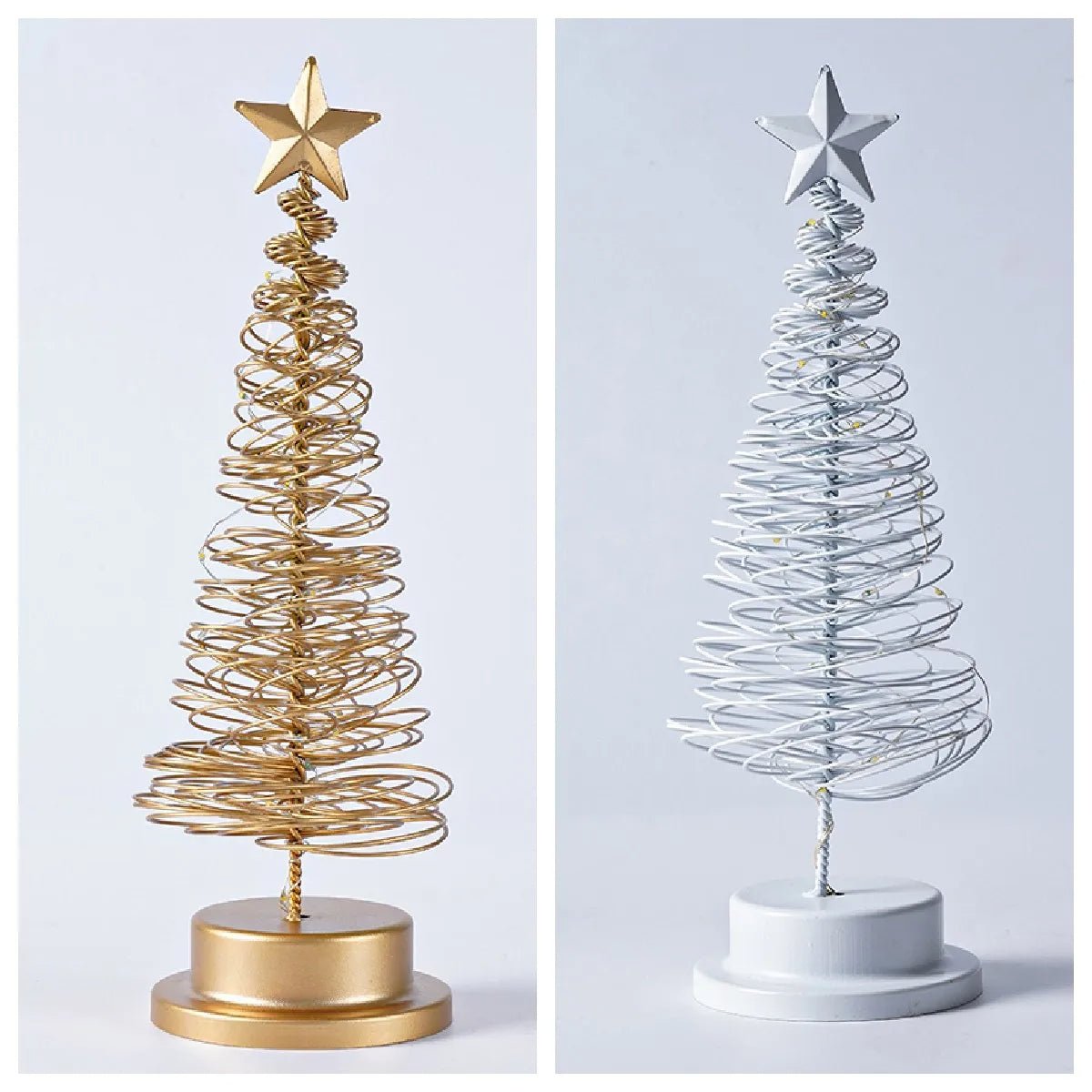 LED Wrought Christmas Tree Spiral Light Table Ornament – Elegant Atmosphere Lamp for Bedroom & Holiday Décor