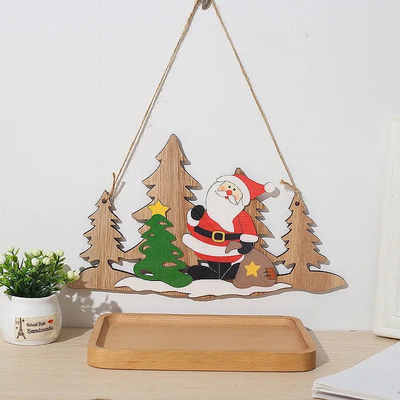 Merry Christmas Wooden Door Pendant – Festive Welcome Sign for the Holiday Season