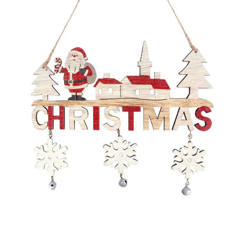 Merry Christmas Wooden Door Pendant – Festive Welcome Sign for the Holiday Season