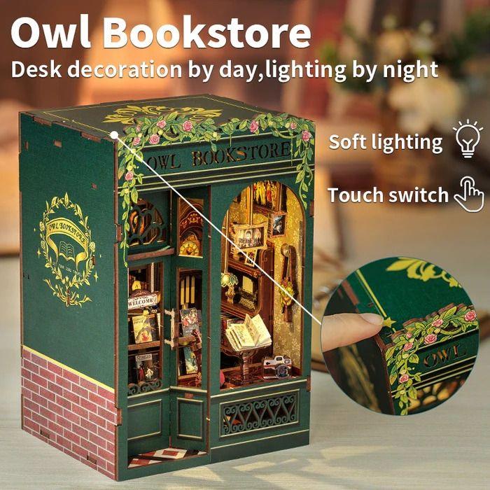 Owl Bookstore DIY Book Nook Kit | Mini Bookstore Series