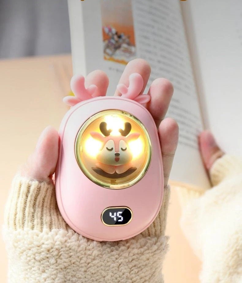 Portable Hand Warmers & Power Bank  – 2-in-1 Device with 10,000mAh Battery with Temperature Display, Adjustable Heat, Perfect Christmas Gift