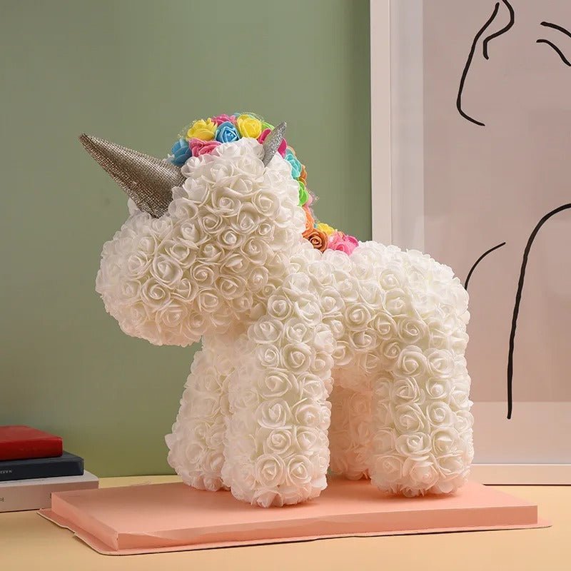 Rose Unicorn - Artificial Flower Unicorn with Over 500 Flowers, Best Gift for Christmas, Valentine’s Day, Anniversary and Birthdays