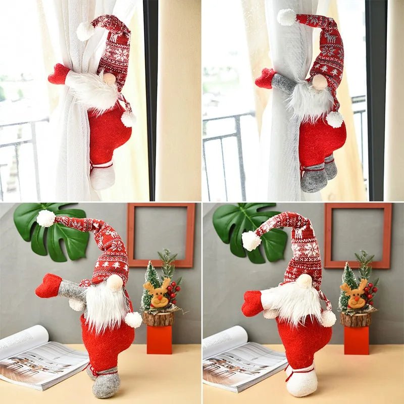 Santa & Elk Christmas Curtain Buckle – Festive Holiday Decor for a Merry Home