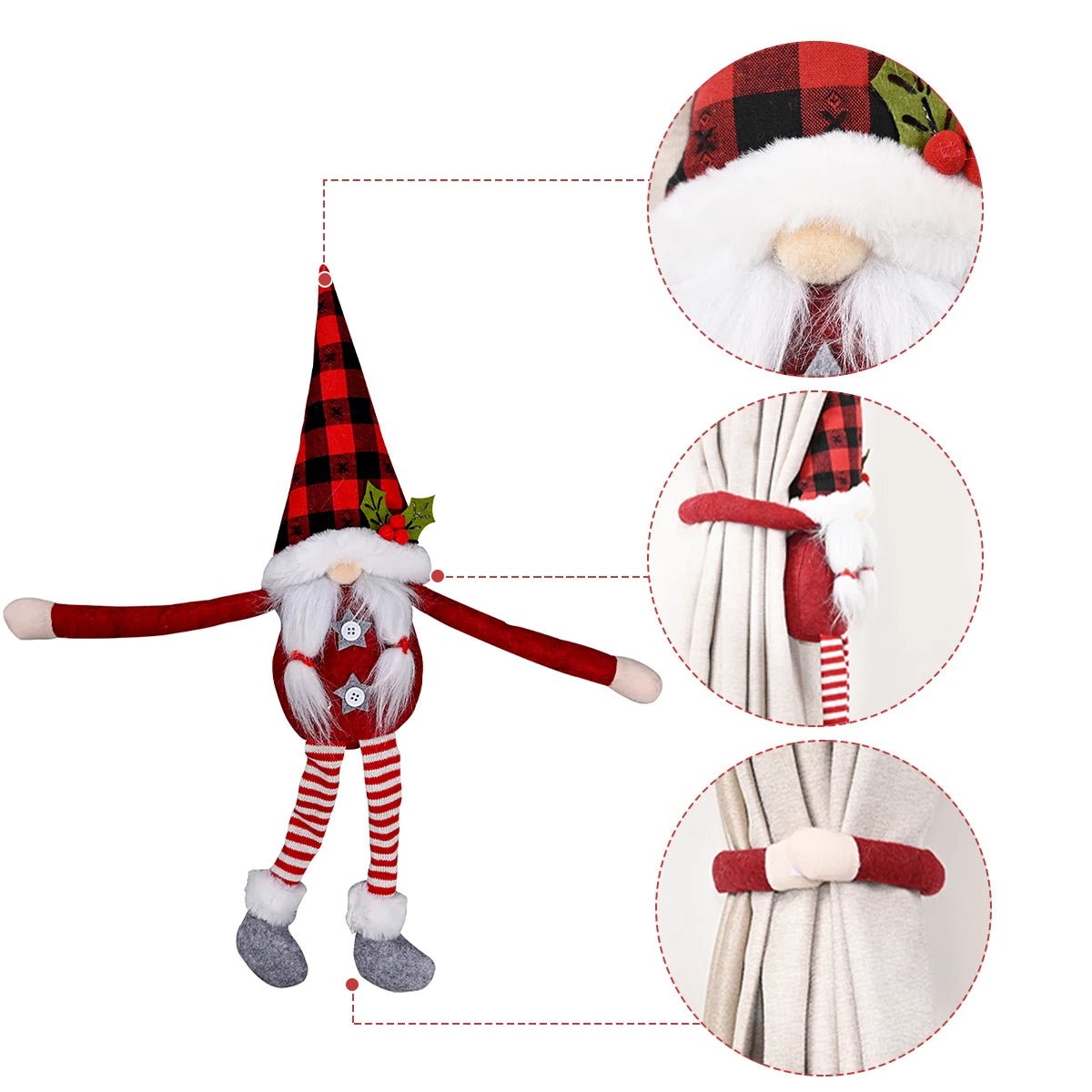 Santa & Elk Christmas Curtain Buckle – Festive Holiday Decor for a Merry Home