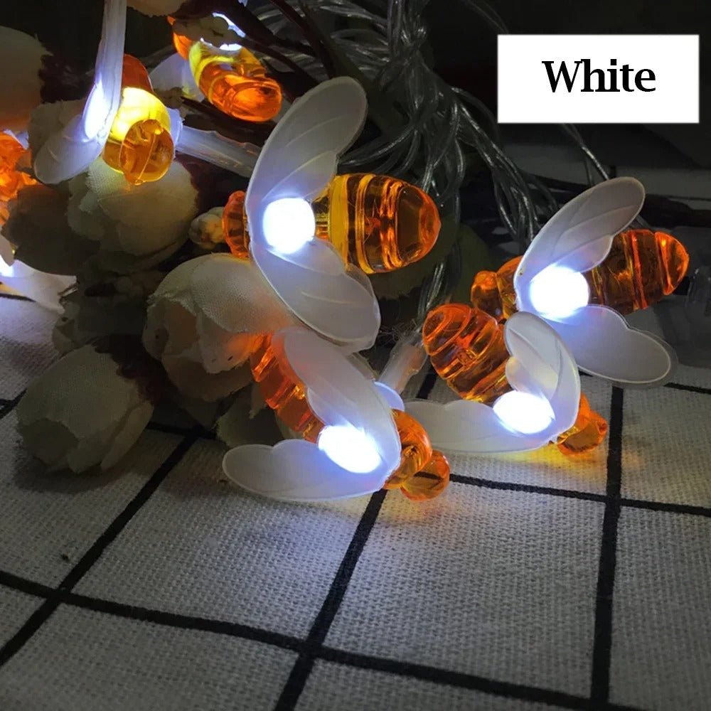Solar Honey Bee String Lights - Waterproof Lights for Garden, Christmas, Wedding, Party Outdoor Lighting