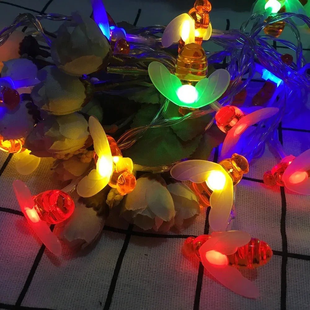 Solar Honey Bee String Lights - Waterproof Lights for Garden, Christmas, Wedding, Party Outdoor Lighting