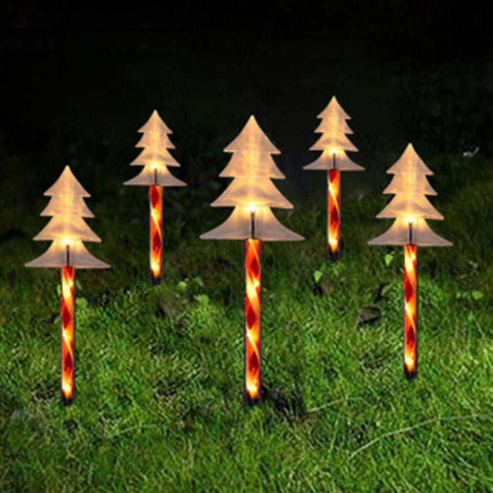 Solar Snowflake Christmas Tree Garden Lights – 5pcs. Waterproof LED Stake Lights for Magical Outdoor Christmas Décor and Year-Round Lawn Illumination