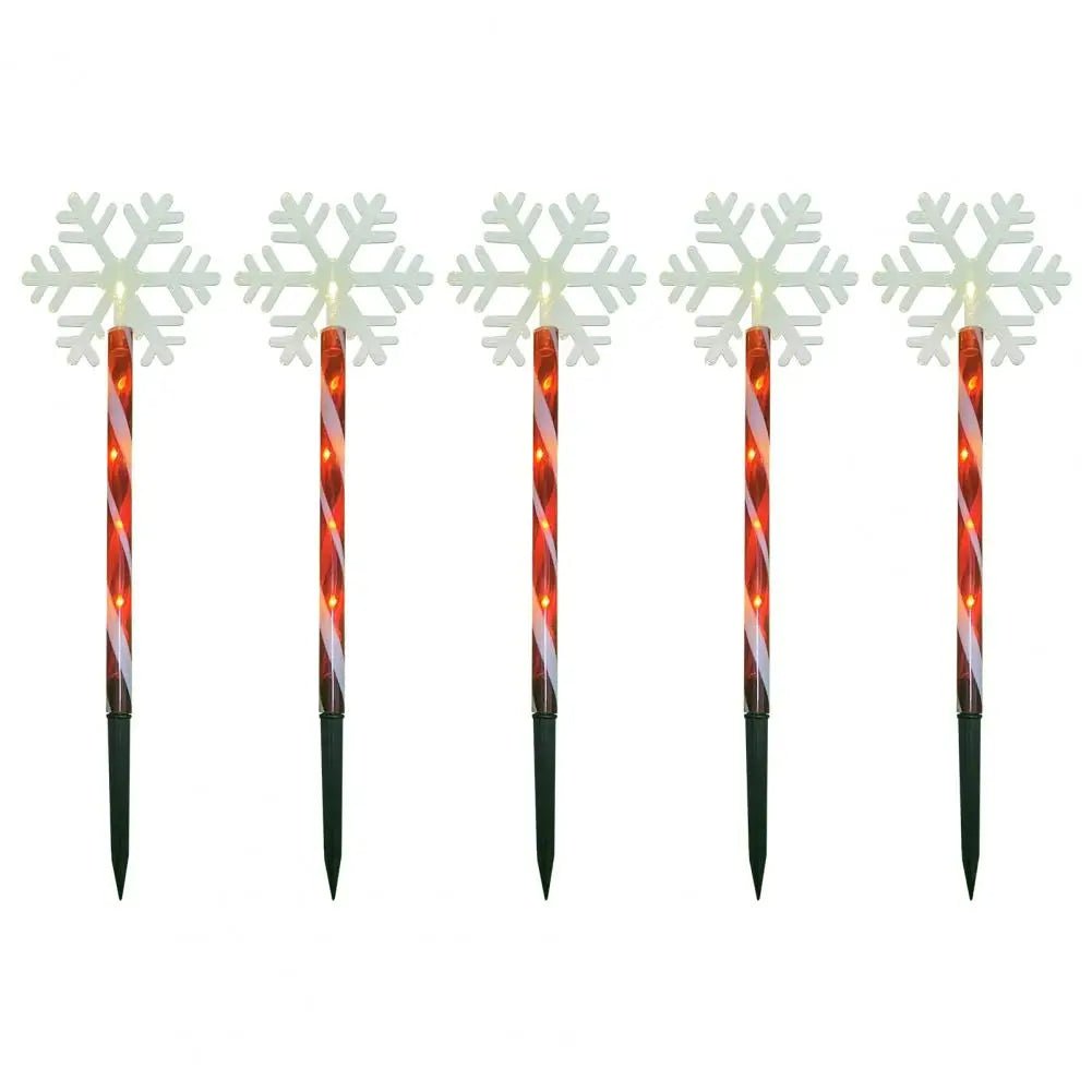Solar Snowflake Christmas Tree Garden Lights – 5pcs. Waterproof LED Stake Lights for Magical Outdoor Christmas Décor and Year-Round Lawn Illumination