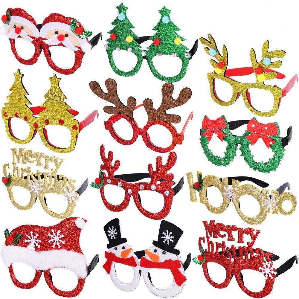 Sparkly Christmas Party Glasses - Accessories Costume Eyeglasses for Christmas Parties