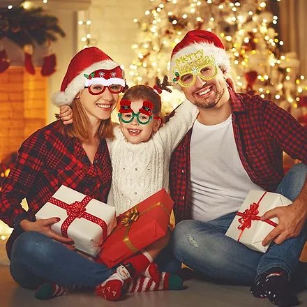 Sparkly Christmas Party Glasses - Accessories Costume Eyeglasses for Christmas Parties