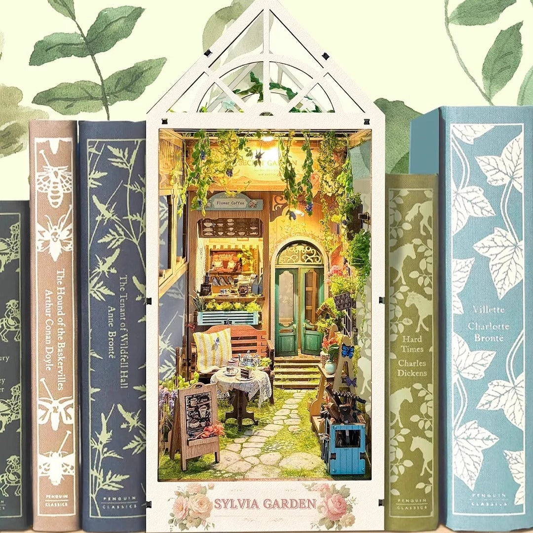 Sylvia Garden DIY Book Nook Kit | 3D Wooden Puzzle Bookend