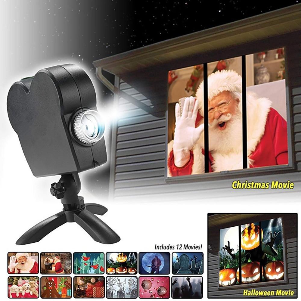 Window Projector with Animated Holiday Season Display