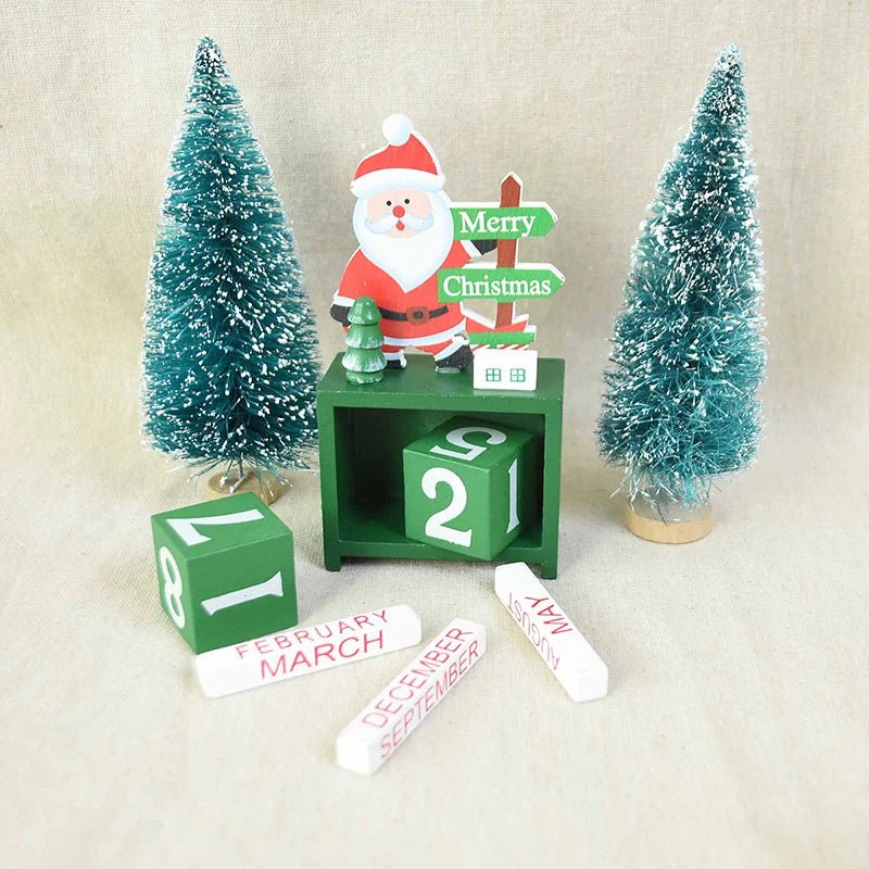 Wooden Painted Christmas Countdown Calendar – Festive Christmas Home Decor & New Year Countdown Gift