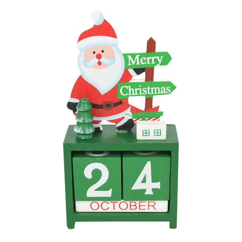 Wooden Painted Christmas Countdown Calendar – Festive Christmas Home Decor & New Year Countdown Gift