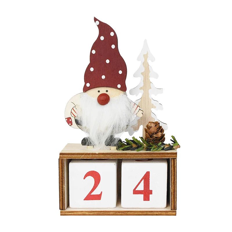 Wooden Painted Christmas Countdown Calendar – Festive Christmas Home Decor & New Year Countdown Gift