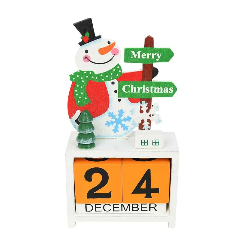 Wooden Painted Christmas Countdown Calendar – Festive Christmas Home Decor & New Year Countdown Gift