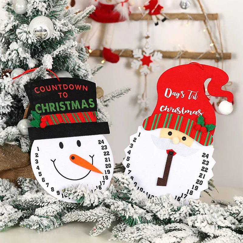 Wooden Painted Christmas Countdown Calendar – Festive Christmas Home Decor & New Year Countdown Gift