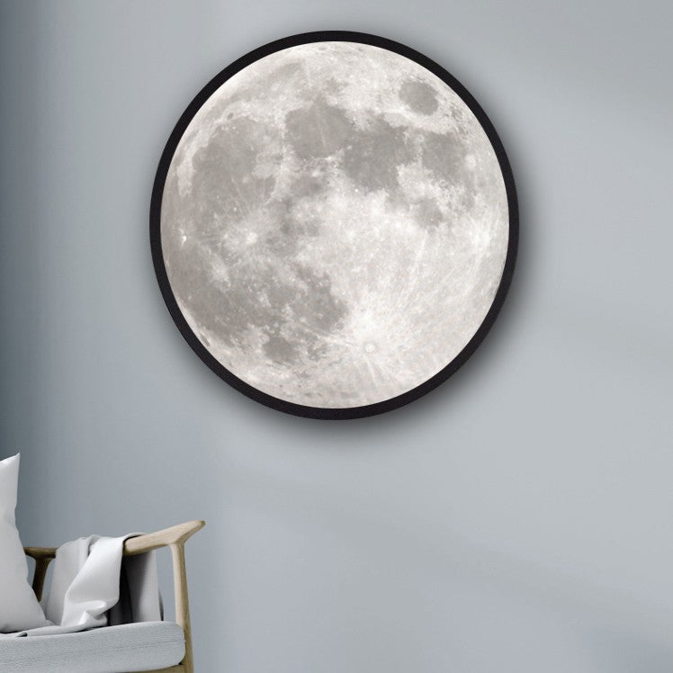 2-in-1 Mirror and Light, with Moon Painting, LED Ambient Light & USB Power, for Home, Office and Bedroom
