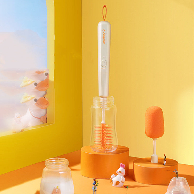 2-in-1 Rechargeable Baby Bottle Brush, with Two Replaceable Heads, Ergonomic Design & Powerful Motor, for Bottle, Cup & More