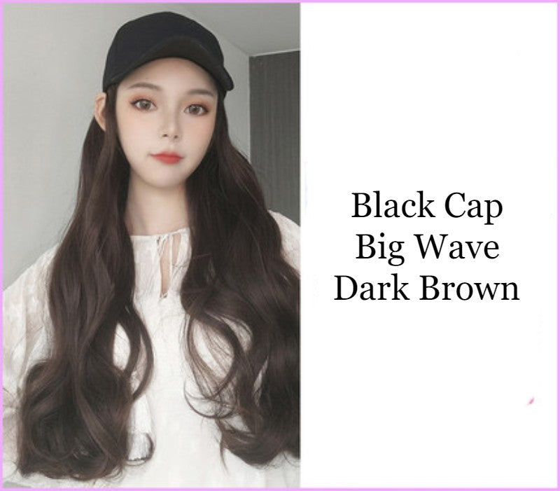 58cm Long Wavy Curly Large Volume Fluffy Wig with Cap