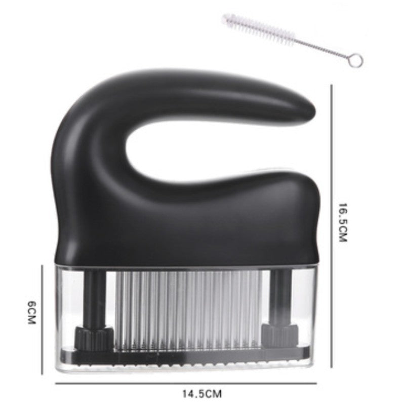 48-pin Stainless Steel Meat Tenderizer, with Cleaning Brush, Comfortable Grip and Easy to Clean Design, for Steak, Chicken, Fish and Pork