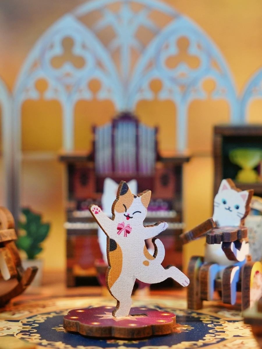 Cat's Party DIY Music Box | 3D Wooden Puzzle