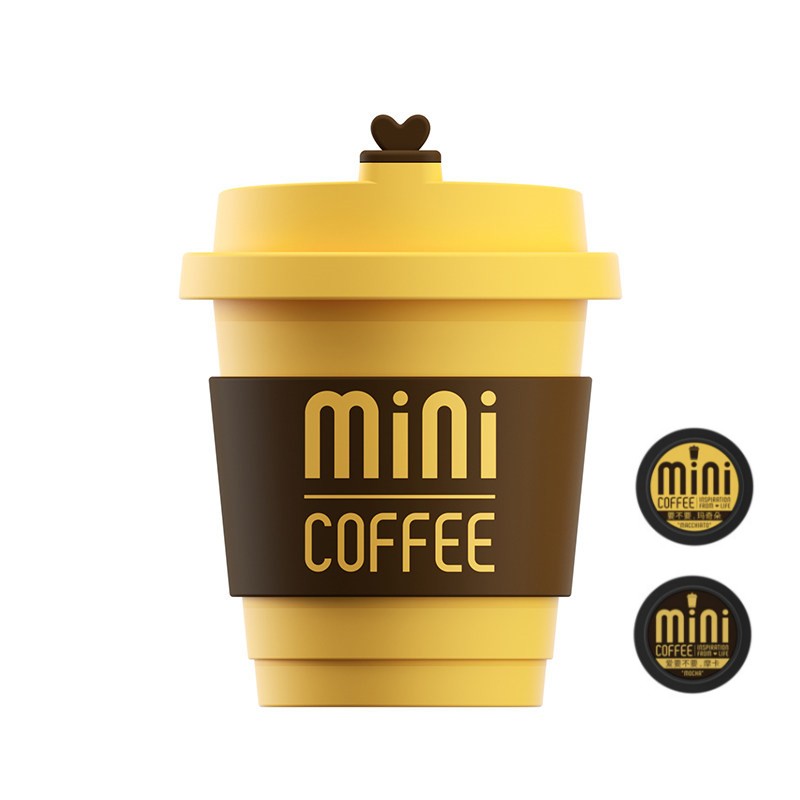 Cute Coffee Cup Car Air Freshener Vent Clip, with Coffee Scented Refills