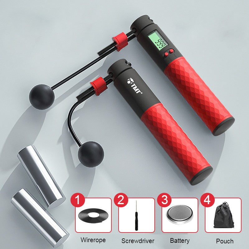 2-in-1 Weighted Smart Digital Jump Rope with Dual-rope Configuration, for Easy Full-body Workout