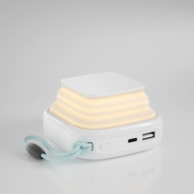10000mAh Multi-function Mini Wireless Power Bank with Night Light, with PD Fast Charging, Supports Wireless/Wired Charging Modes and Adjustable Angle, for Home & Office