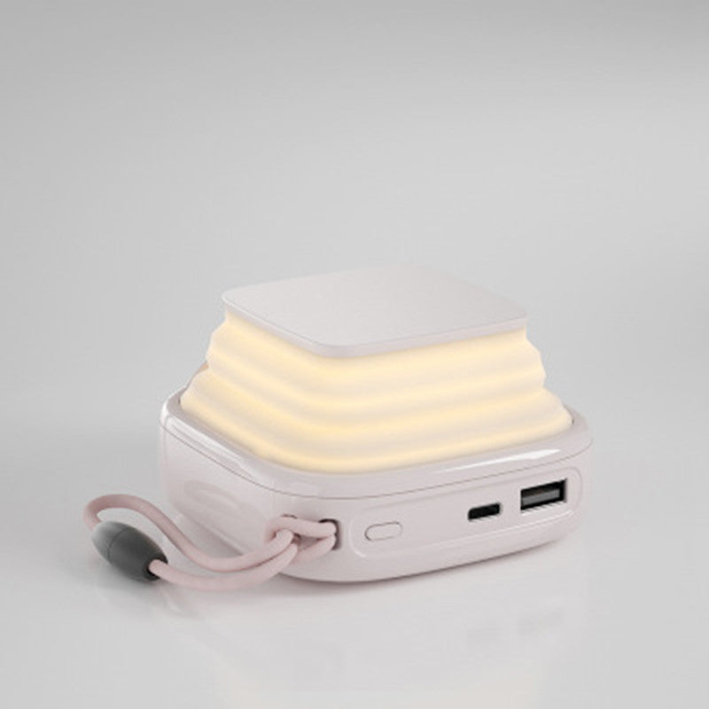10000mAh Multi-function Mini Wireless Power Bank with Night Light, with PD Fast Charging, Supports Wireless/Wired Charging Modes and Adjustable Angle, for Home & Office
