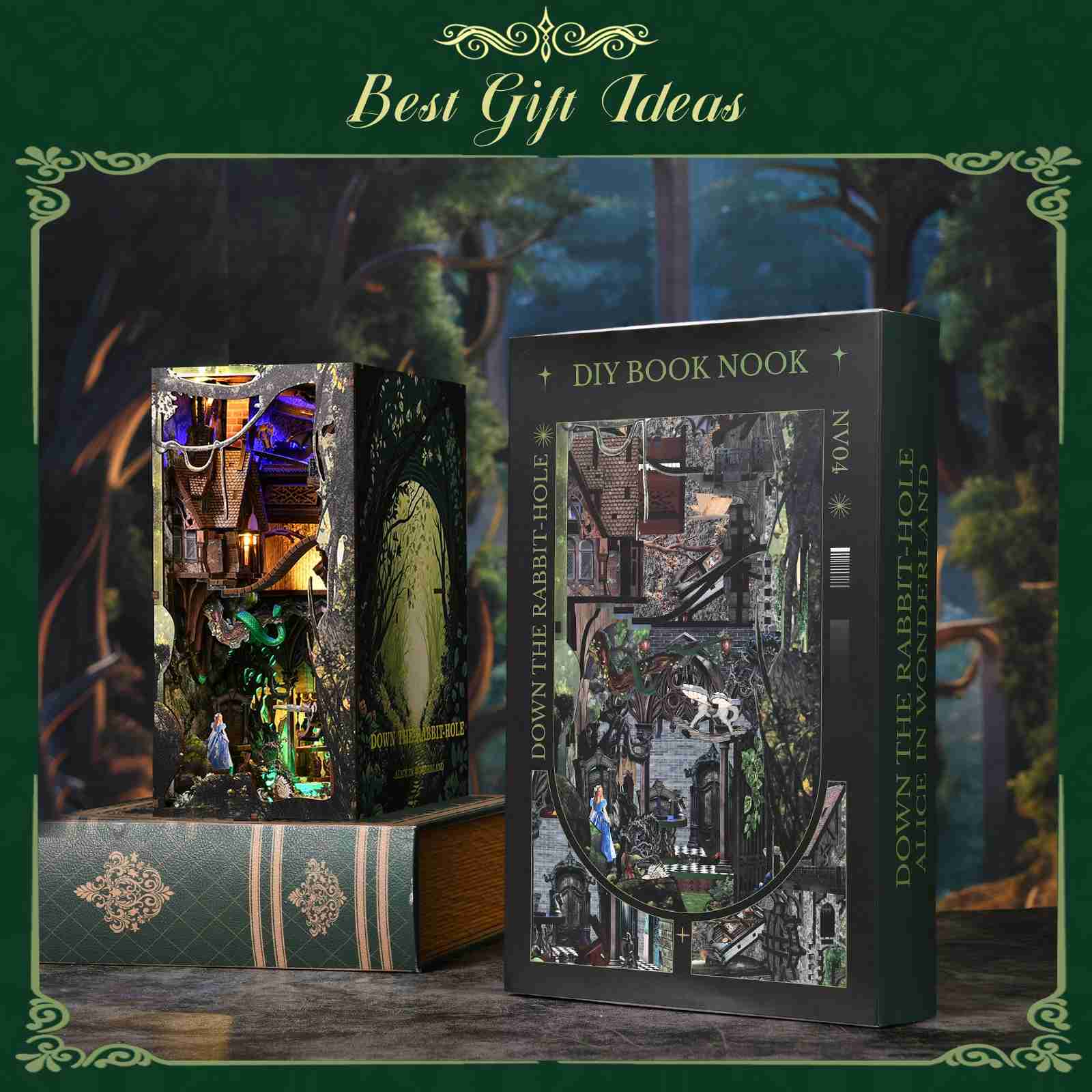 Down The Rabbit Hole DIY Book Nook Kit | Alice's Adventures in Wonderland