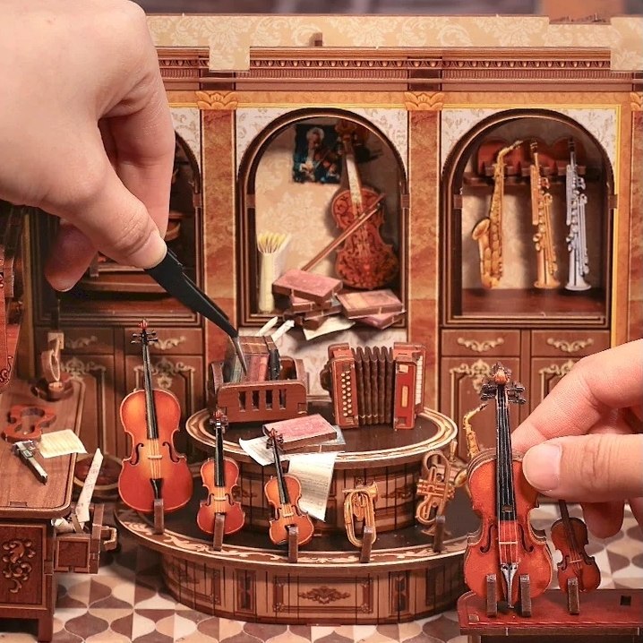 Bach Strings DIY Miniature House Kit |  Bookshelf Decor