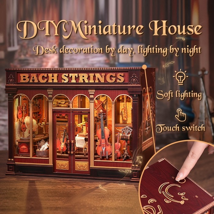 Bach Strings DIY Miniature House Kit |  Bookshelf Decor