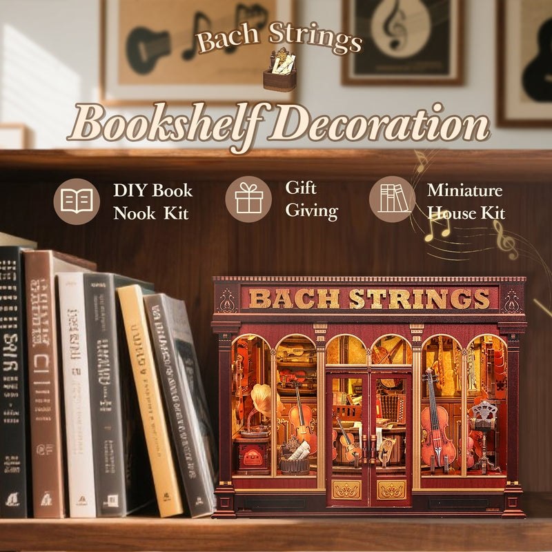 Bach Strings DIY Miniature House Kit |  Bookshelf Decor