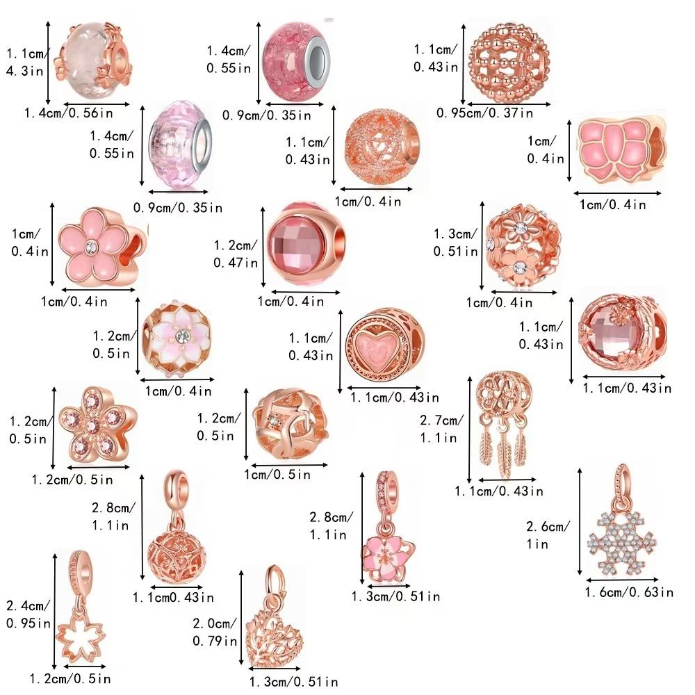 DIY Christmas Advent Calendar Charm Set | Pink Gold