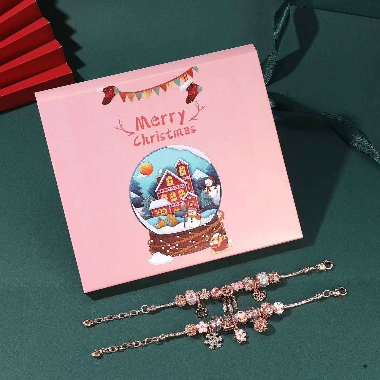 DIY Christmas Advent Calendar Charm Set | Pink Gold