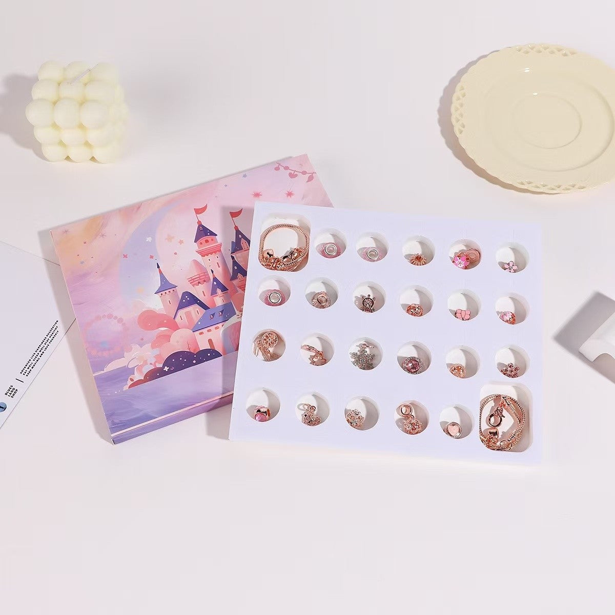 DIY Christmas Advent Calendar Charm Set | Pink Gold