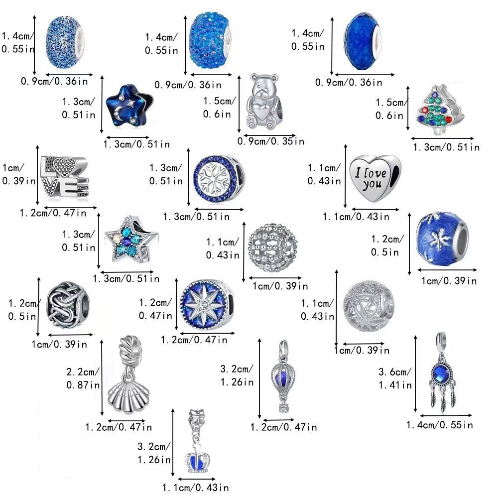 Christmas Advent Calendar DIY Charm Bracelet Set | Starry Sky Blue