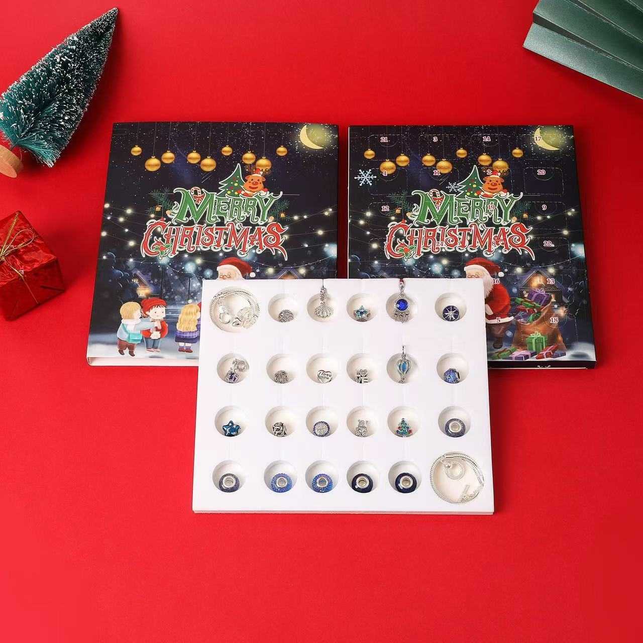 Christmas Advent Calendar DIY Charm Bracelet Set | Starry Sky Blue