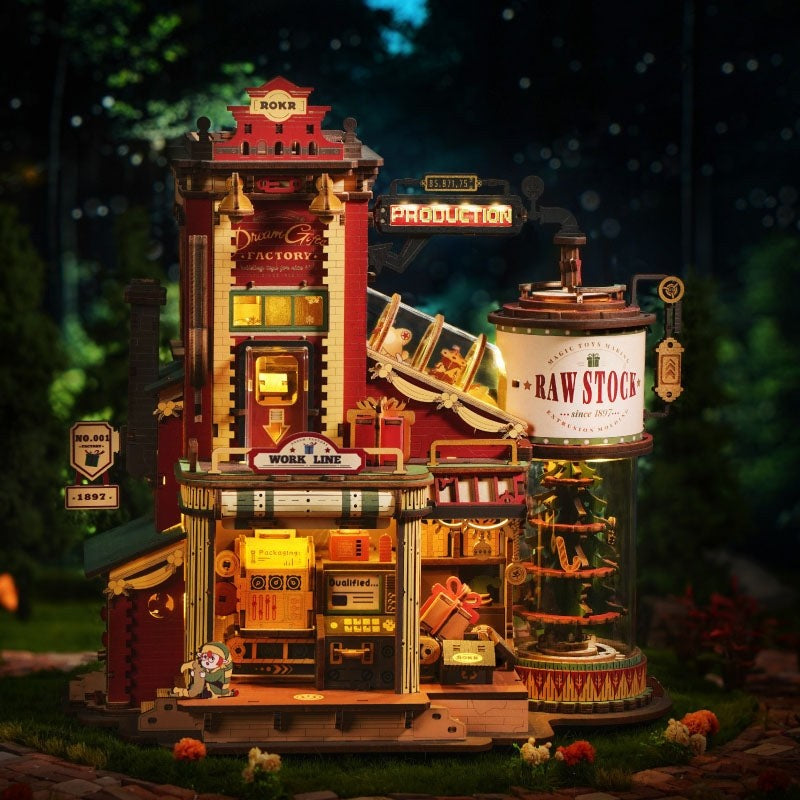 Christmas Dream Gift Factory DIY Miniature House Music Box