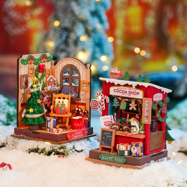 Christmas Fireplace DIY Miniature House Kit