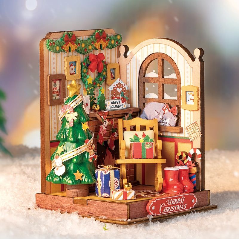 Christmas Fireplace DIY Miniature House Kit